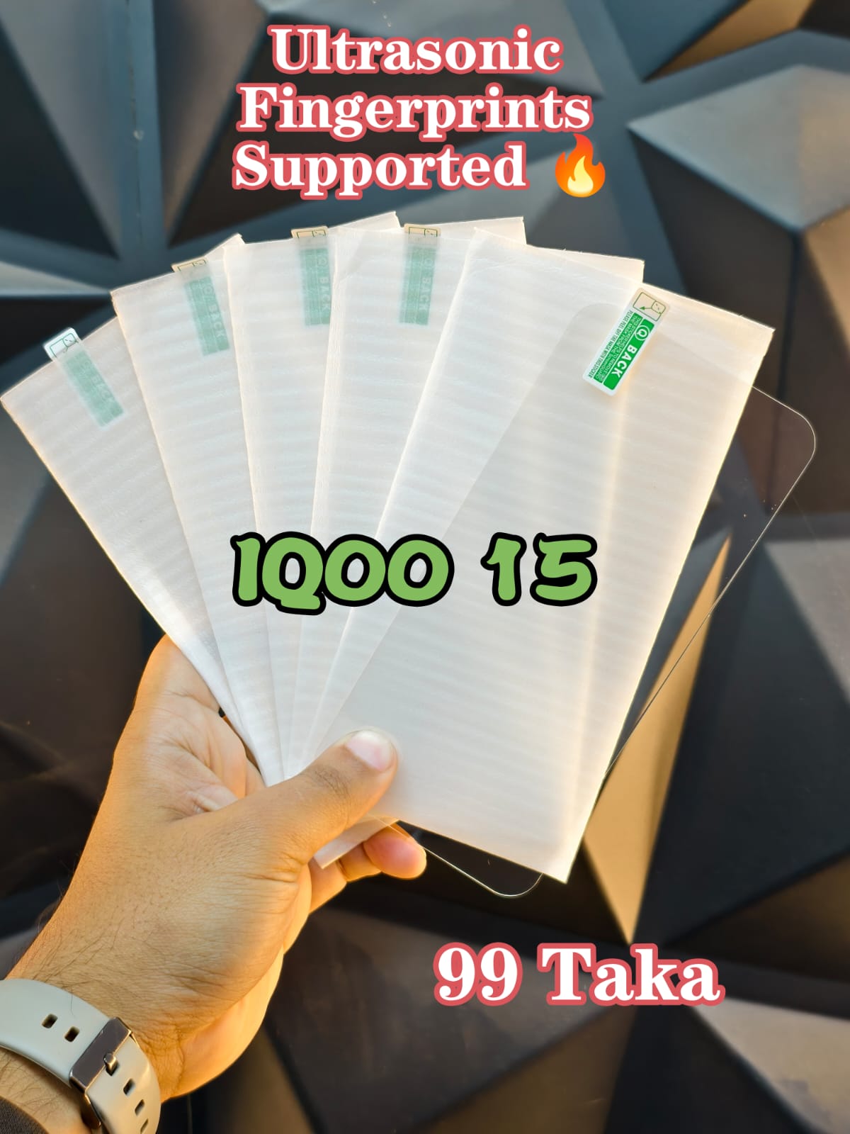 IQOO 15 Ultrasonic Fingerprint Supported Full Transparent Screen Protector