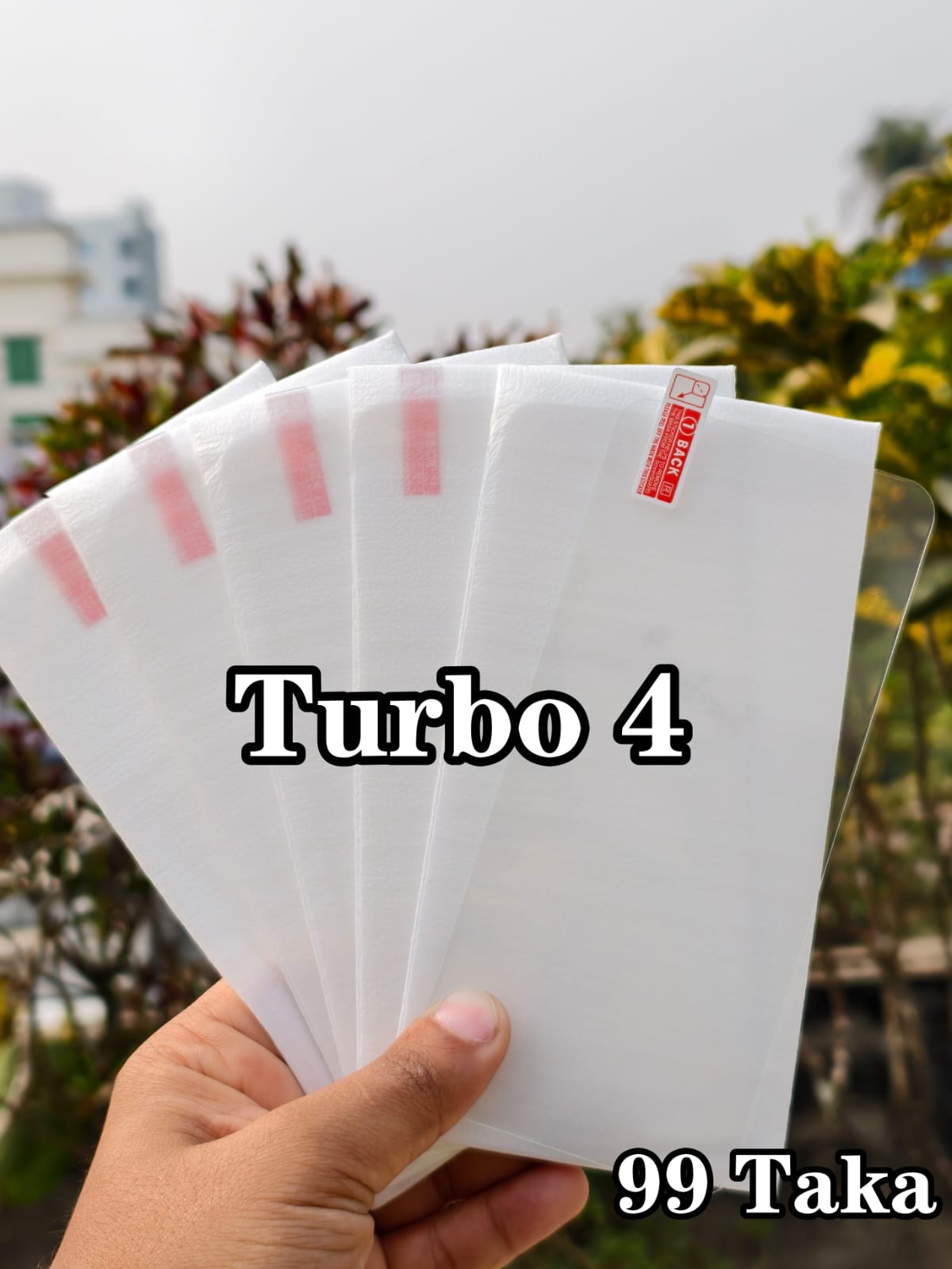 Redmi Turbo 4 Full Transparent Without Black Border Glass Screen Protector